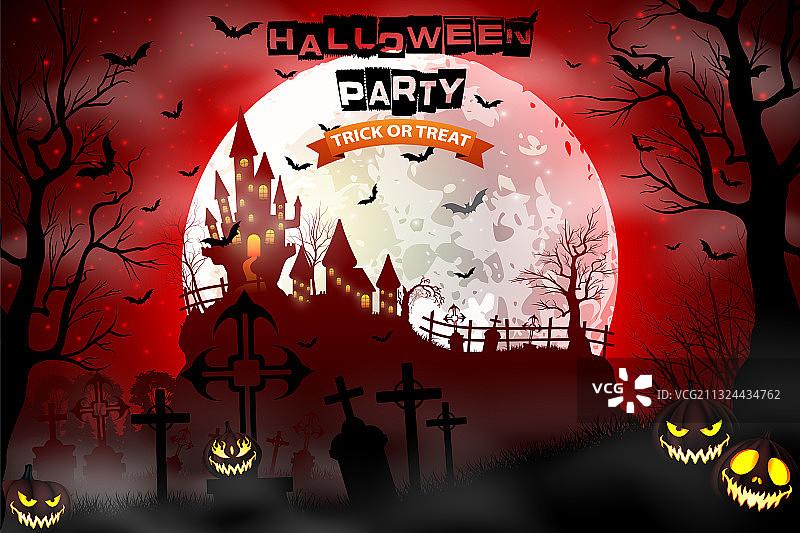 万圣节恐怖墓地背景图片素材