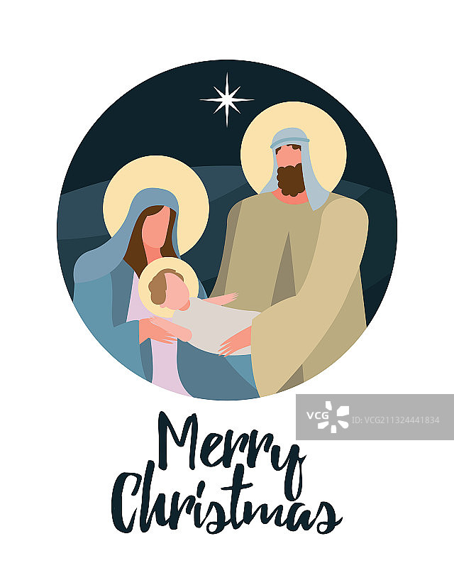 圣诞快乐与圣家图片素材