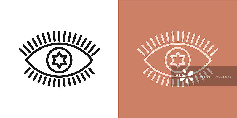 魔眼轮廓图标（可编辑描边）图片素材