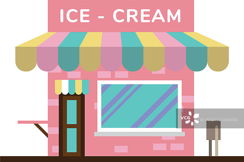 小型冰淇淋店建筑门面场景图片素材