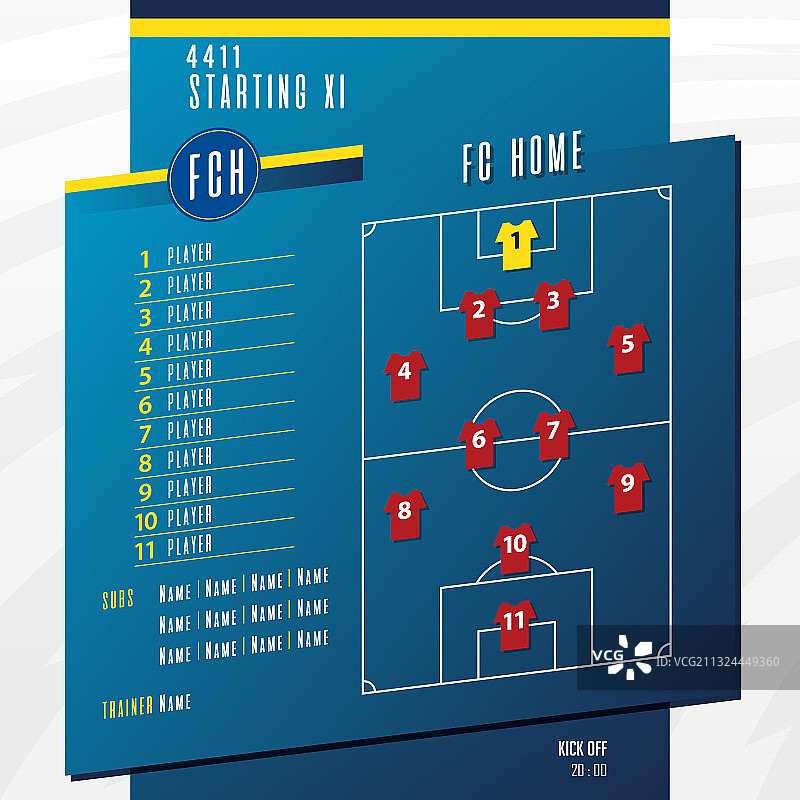 足球比赛阵容信息图图片素材