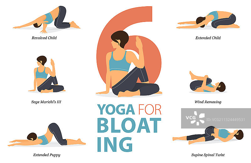 缓解腹胀的6个瑜伽姿势图片素材