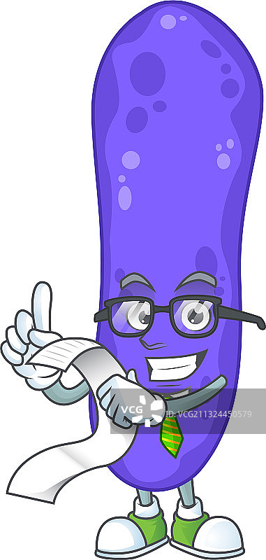 卡通吉祥物大肠杆菌菜单图片素材