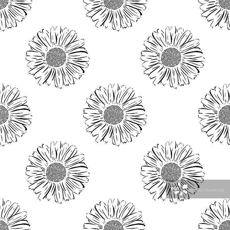 甘菊无缝图案图片素材