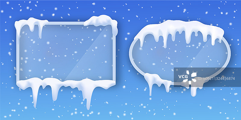 覆盖着逼真效果的透明玻璃相框图片素材