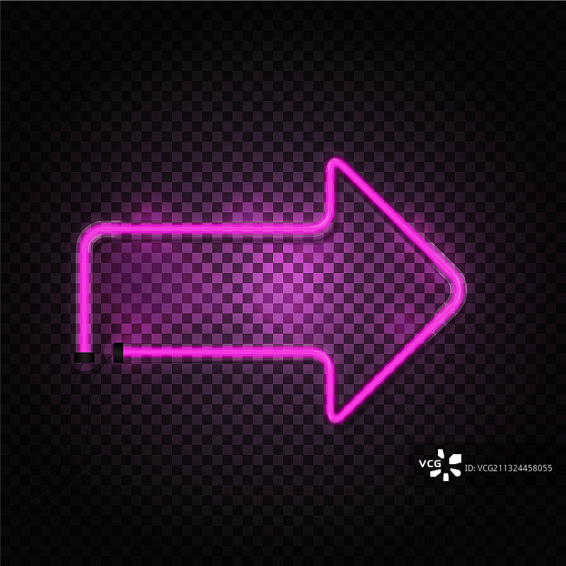 深色透明背景上的粉色霓虹箭头管图片素材