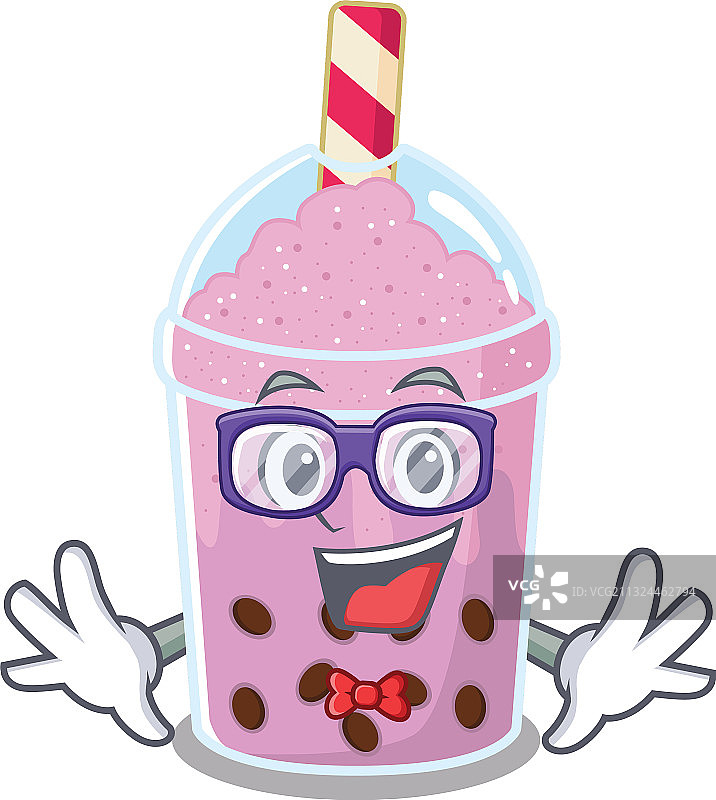 卡通人物设计：极客芋泥珍珠奶茶图片素材