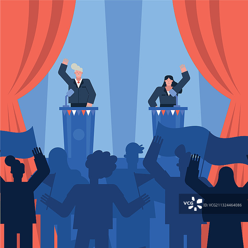 选举日参加辩论的女候选人图片素材