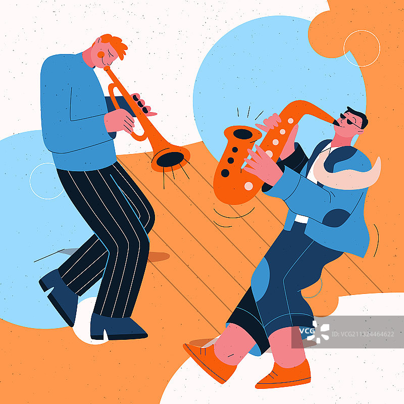 爵士乐队在音乐节上演奏音乐图片素材