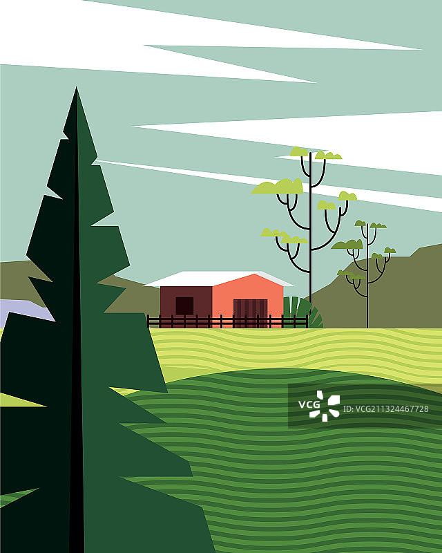 营地马厩的美丽风景图片素材