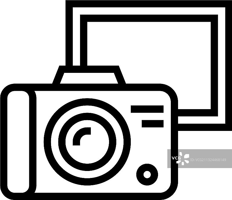 复古照相机线条图标图片素材