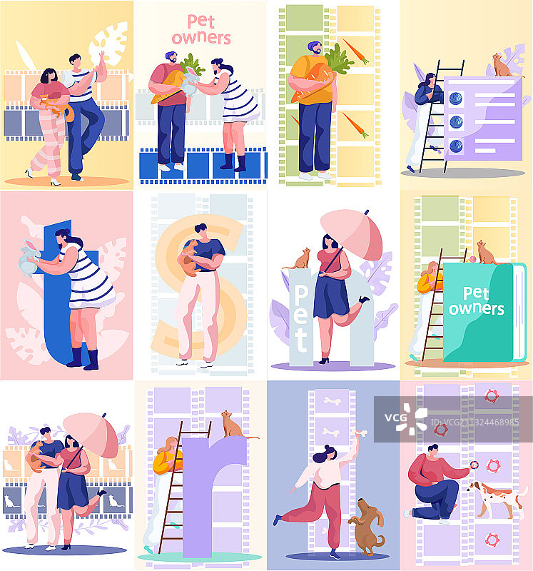 宠物主人与猫狗图片素材