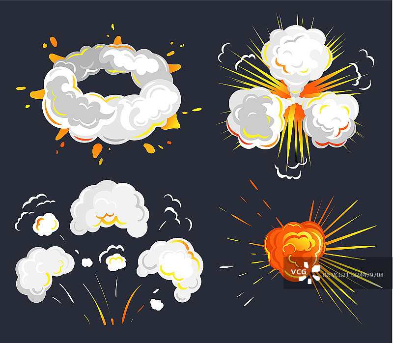 有毒烟雾和火焰炸弹云朵合集图片素材