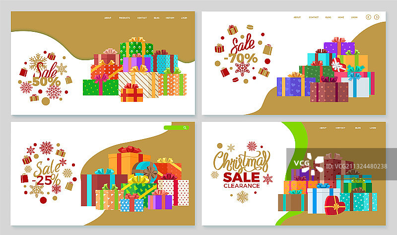 圣诞促销和礼品折扣网站图片素材