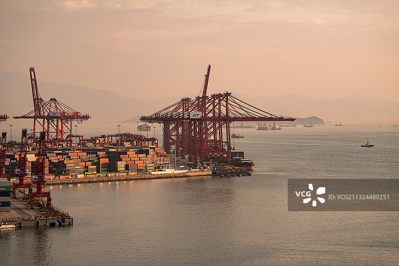 深圳市蛇口港码头繁荣景观图片素材