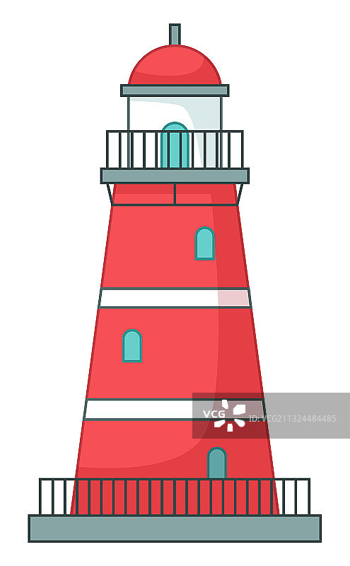 白色导航上的孤立灯塔图标图片素材