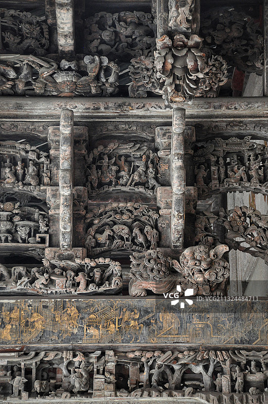 广东揭阳古榕武庙 木雕图片素材