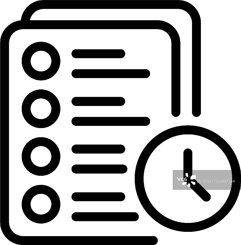 作业时间图标轮廓样式图片素材