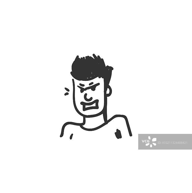 仇恨感觉图标轮廓草图图片素材