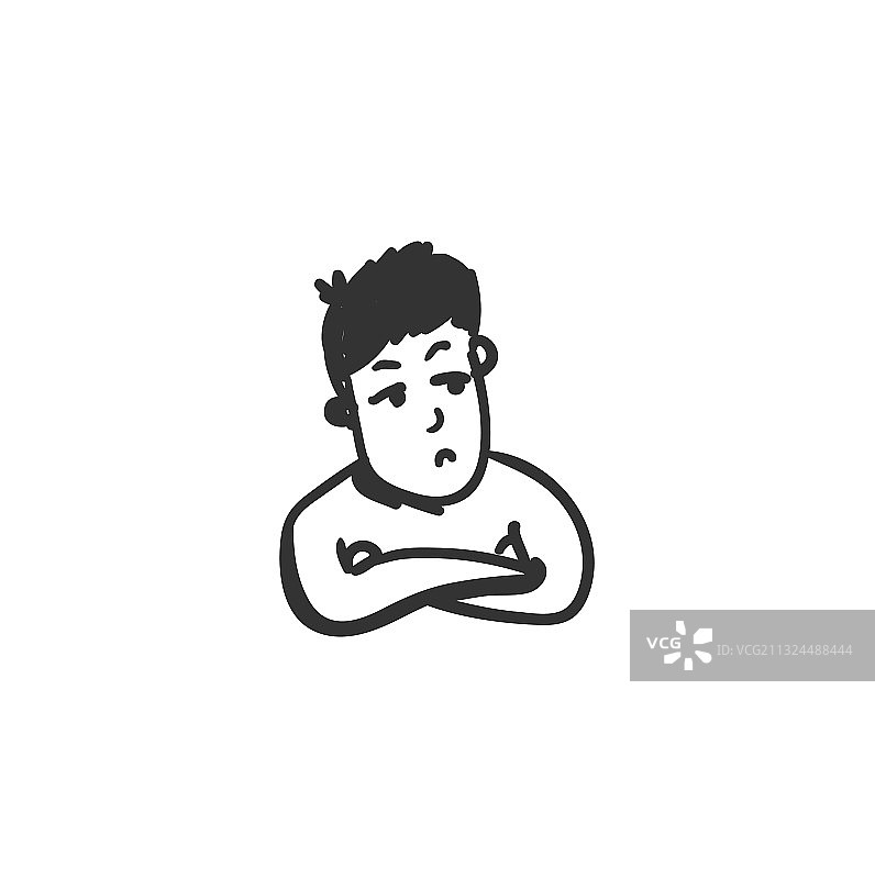 嫉妒感图标轮廓草图图片素材