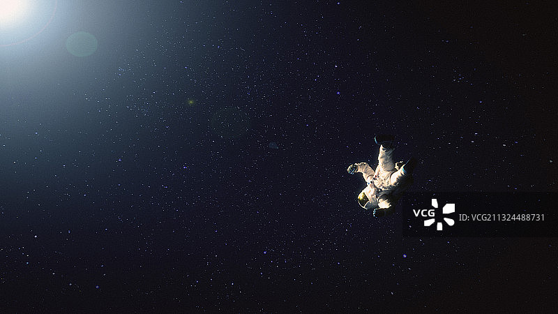 宇宙中失重的宇航员图片素材