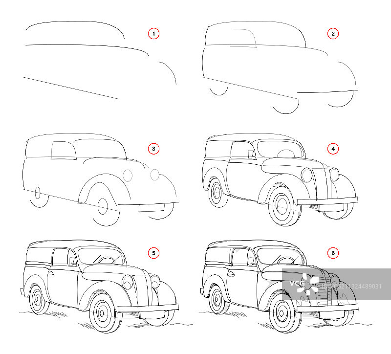 如何逐步绘制可爱的想象草图图片素材