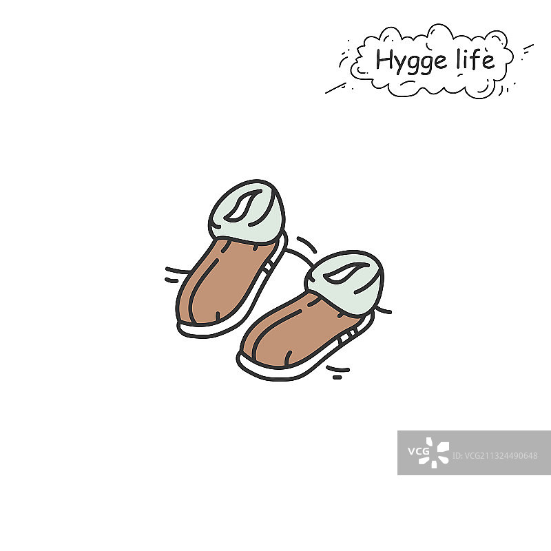 剪羊毛拖鞋彩色图标图片素材