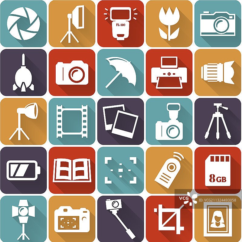 扁平图标集图片素材