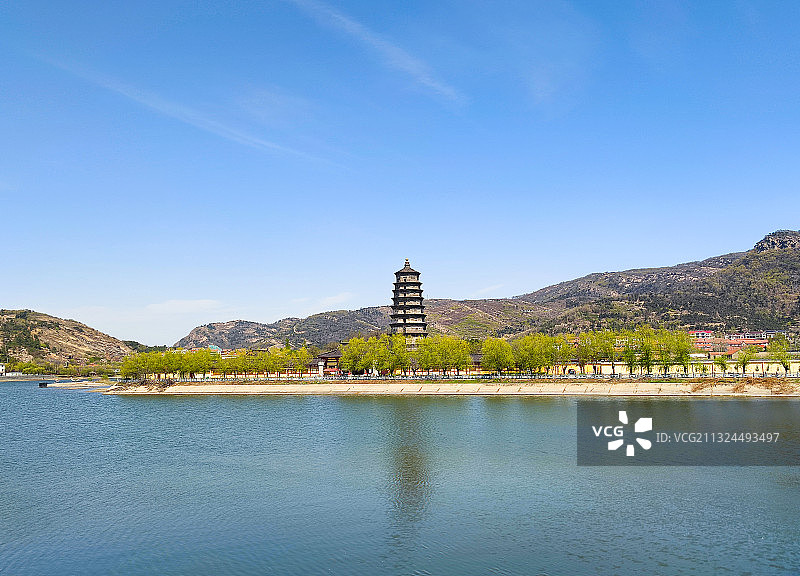 江苏省连云港市海州大圣湖海清寺阿育王塔风景图片素材