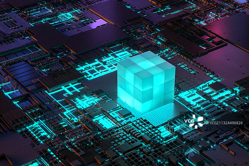 高科技概念电子芯片主板3d集成电路图片素材