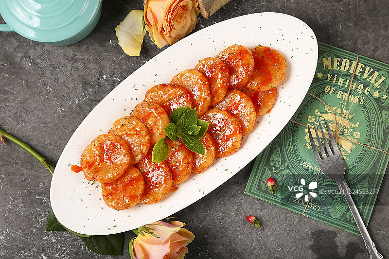 南瓜 土豆 红薯 虾 饼图片素材