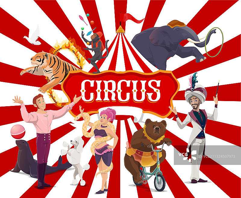 马戏团海报：游乐场嘉年华表演者图片素材