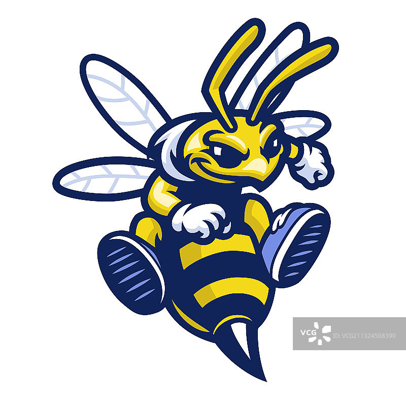 卡通蜜蜂运动吉祥物图片素材