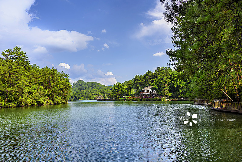 中国福建省龙岩市连城县冠豸山石门湖图片素材