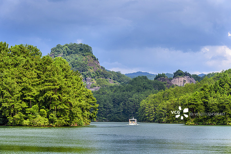 中国福建省龙岩市连城县冠豸山石门湖图片素材