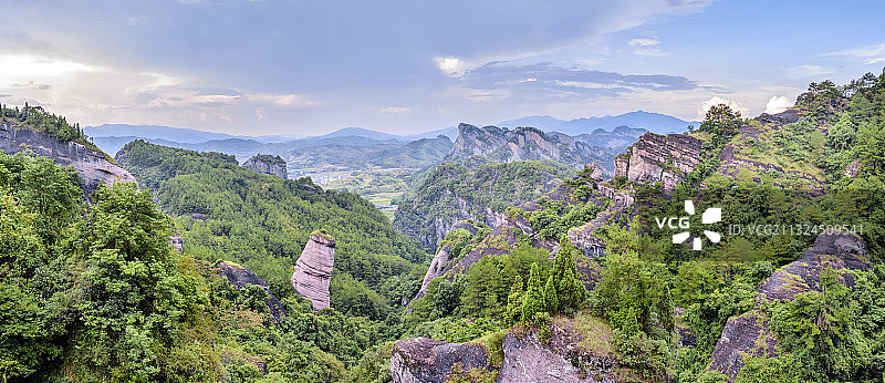中国福建省龙岩市连城县冠豸山全景风光图片素材