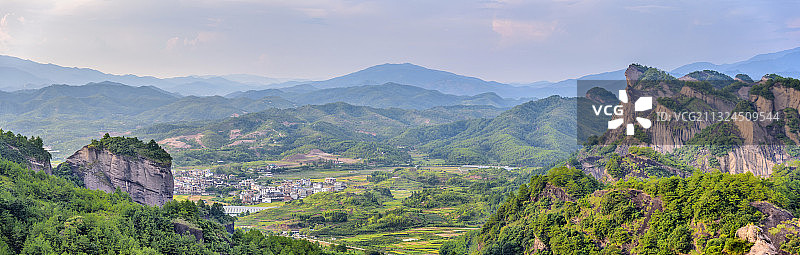 中国福建省龙岩市连城县冠豸山全景风光图片素材
