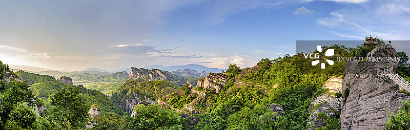 中国福建省龙岩市连城县冠豸山全景风光图片素材