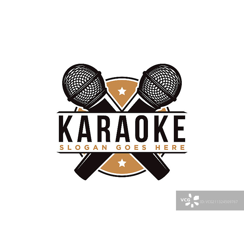 交叉麦克风logo卡拉OK图标图片素材