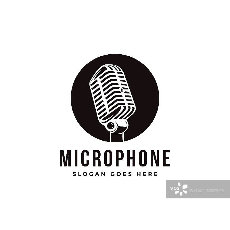 旧麦克风标志播客标志图标模板图片素材
