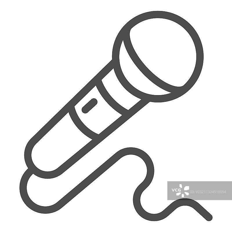 麦克风线条图标 声音设计概念图片素材