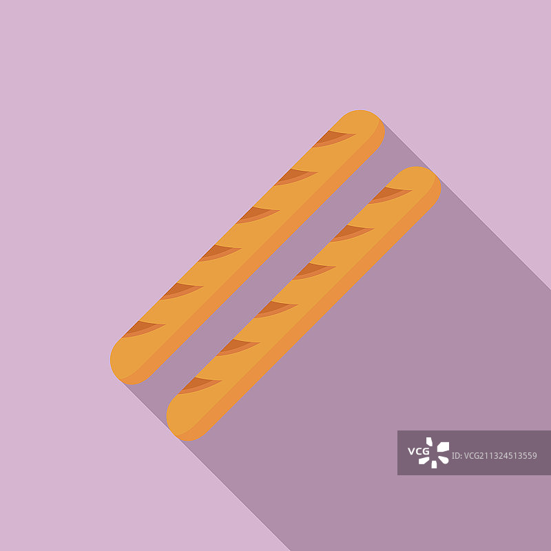 法式烤香肠扁平风格图标图片素材