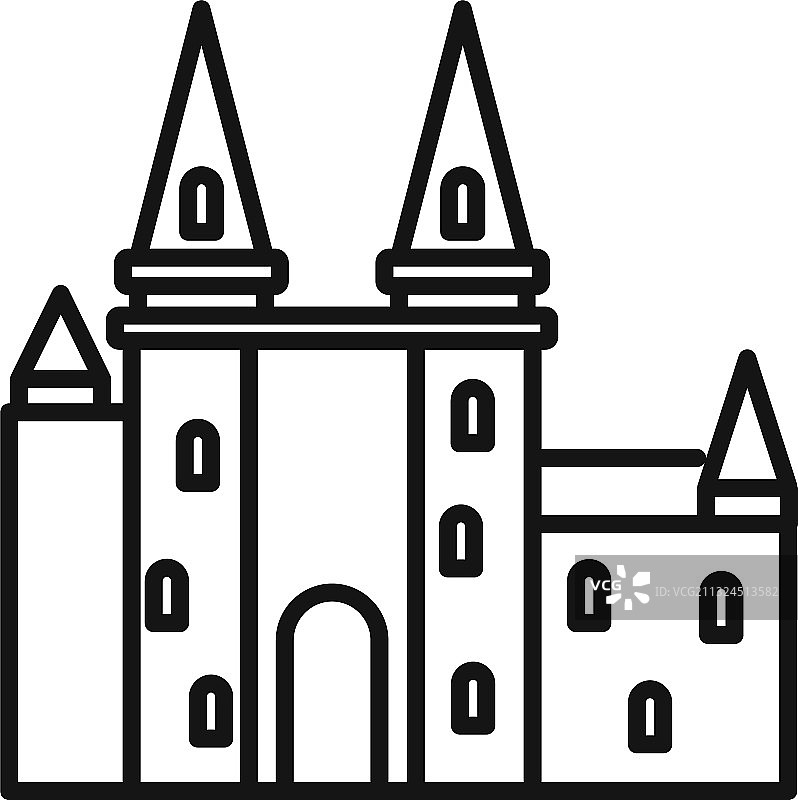 法国城堡图标轮廓样式图片素材