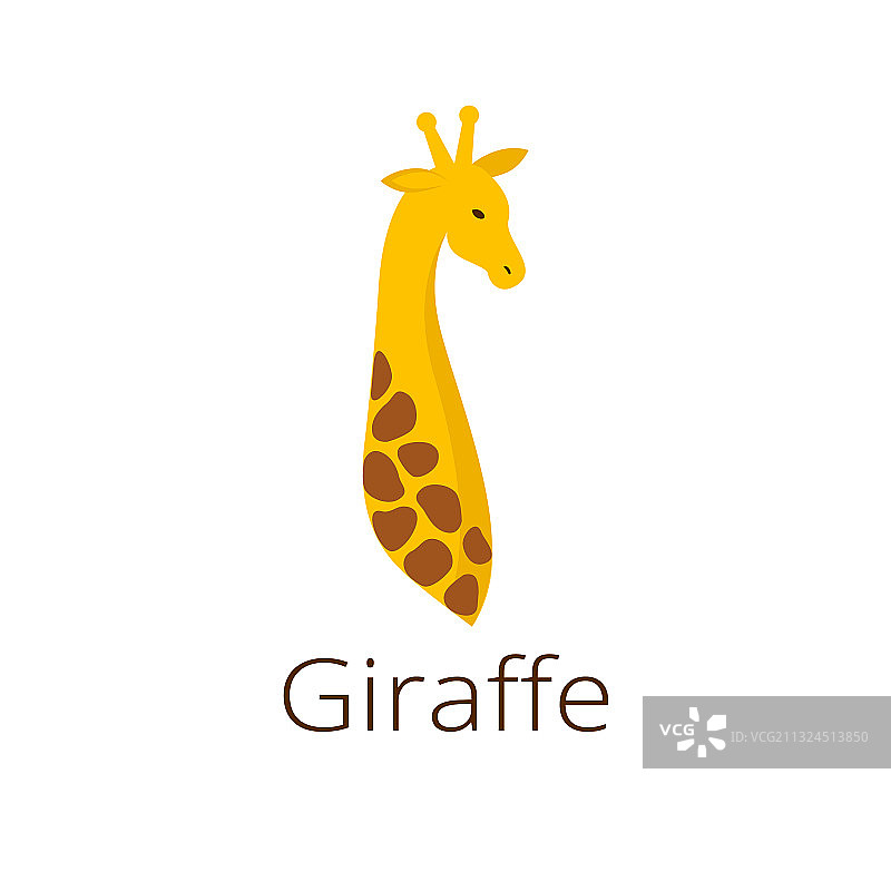 白色和黄色背景上的长颈鹿头像图标图片素材