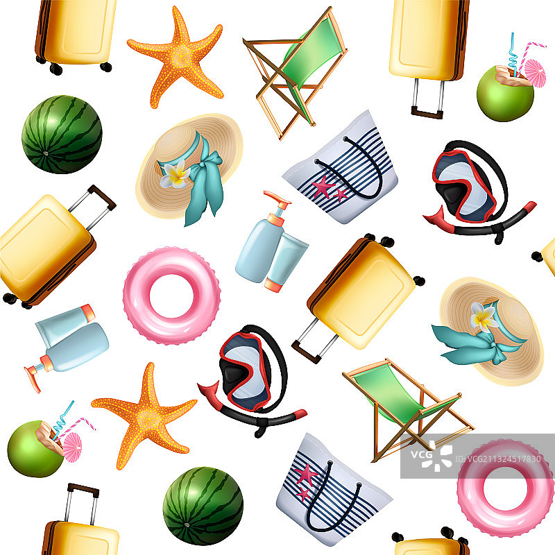 逼真夏季元素合集图片素材