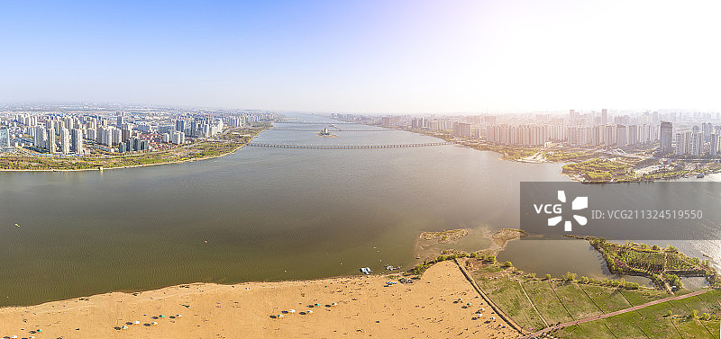 山东省临沂市沂河三河口风景图片素材
