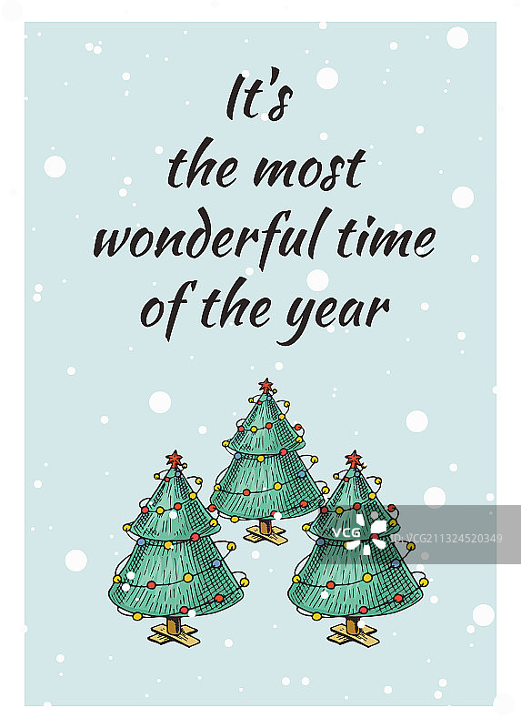 圣诞节banner，绿色树木与花环图片素材