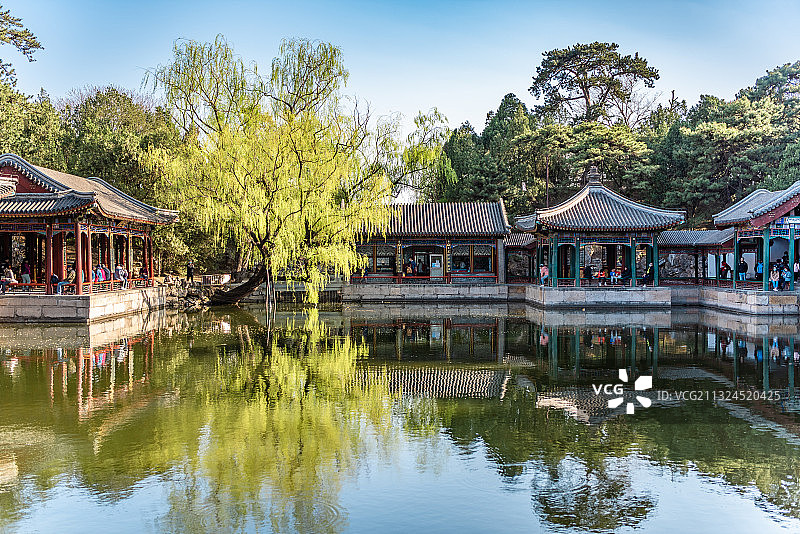 谐趣园春景图片素材