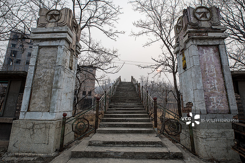 北京门头沟王平煤矿大门门口图片素材