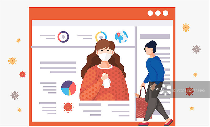 关于COVID-19病毒的信息站图片素材